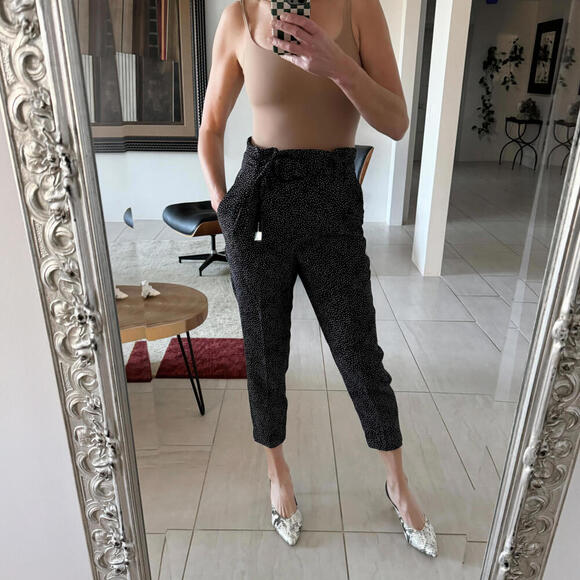 Express Women's Polka Dot Ankle Trousers Pants - Size 2P - Picture 2 of 9